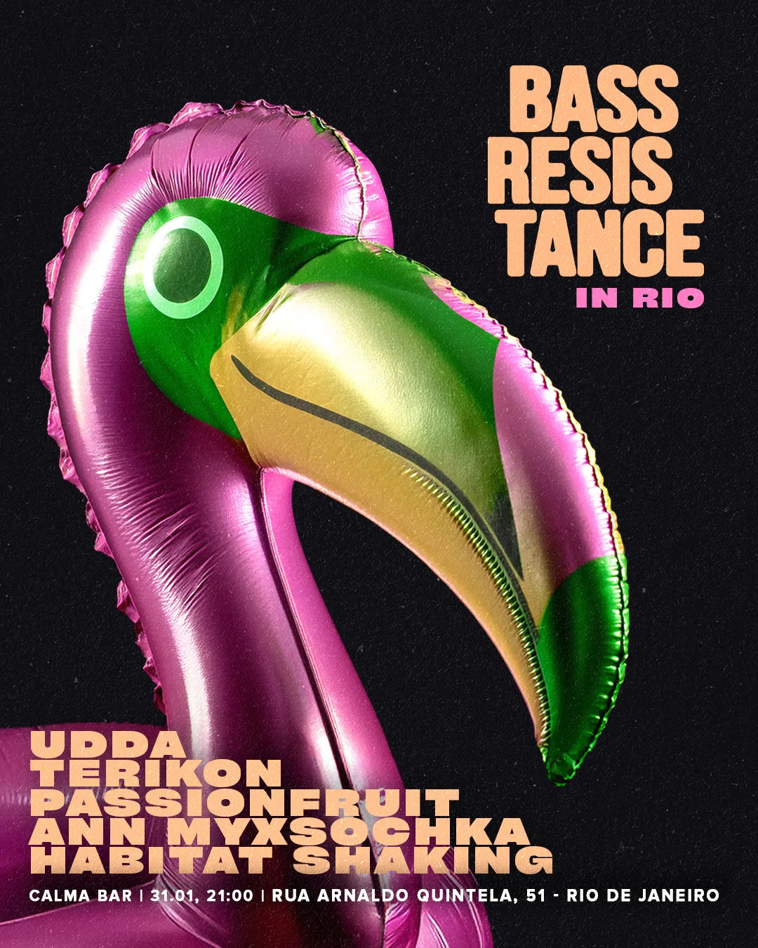 Bass Resistance event poster — Rio de Janeiro